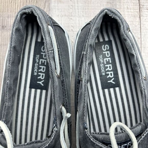 Sperry Men's Bahama II Boat Shoes Sneakers Canvas Denim Salt Washed Gray Size 9 - Picture 10 of 12